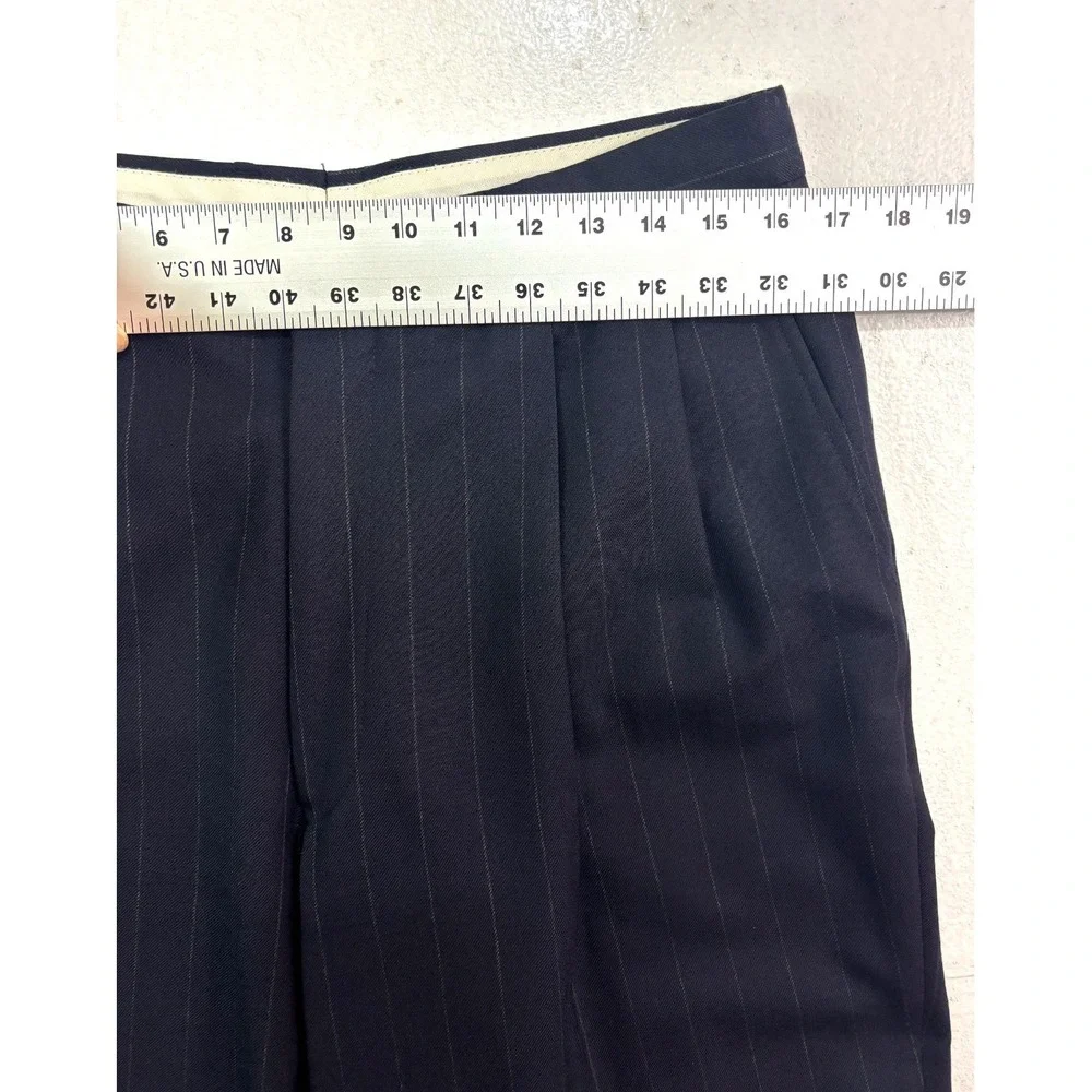 vtg 90s Evan Picone 44L 33x32 2pc Pant Suit Double Breasted Flannel Wool USA